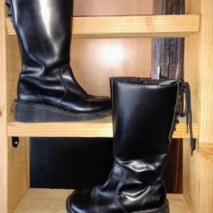 Dr. Martens black boots, back lace up, US size 6